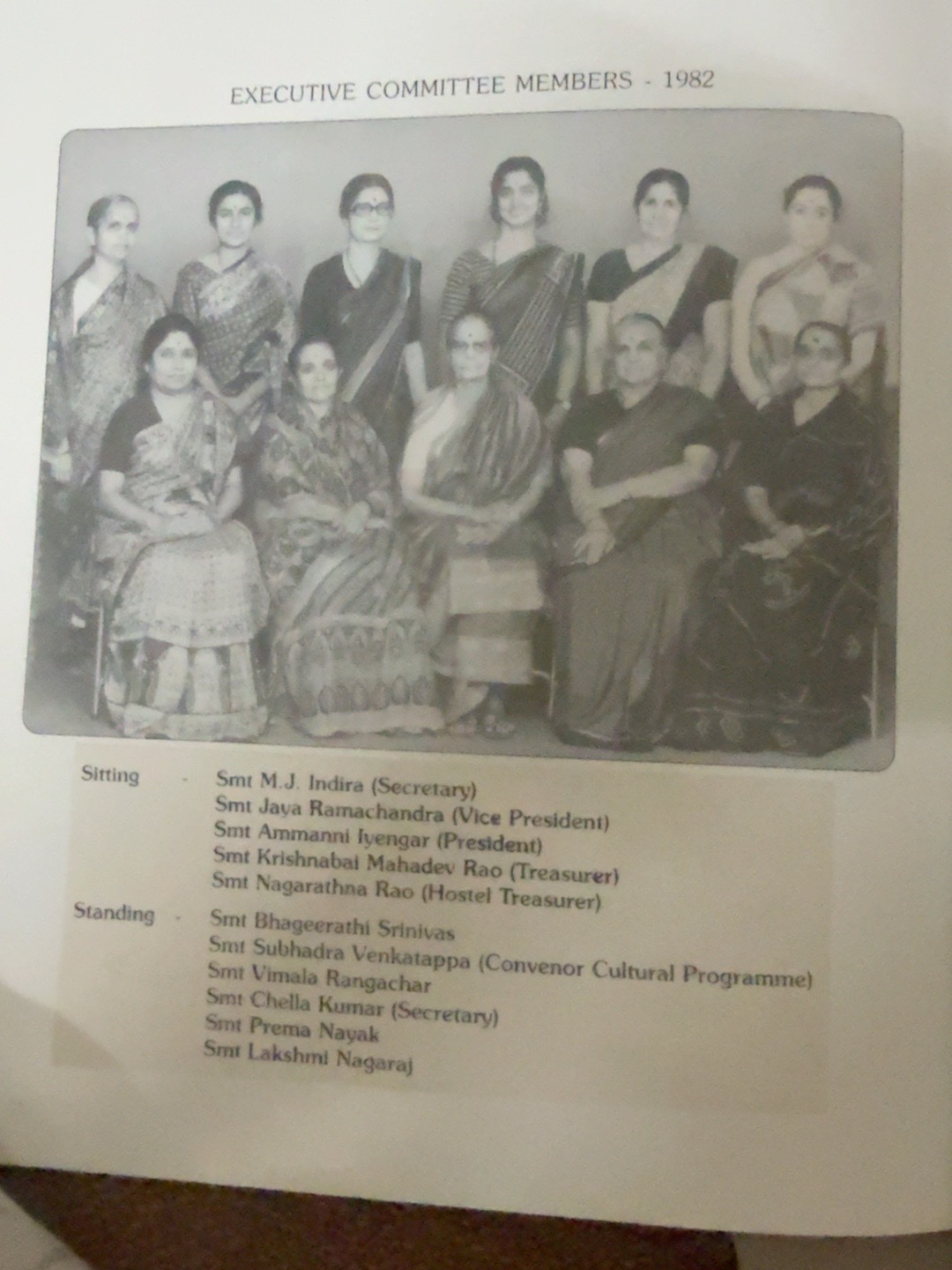 Executive Committee — 1982 · Names and roles on original page