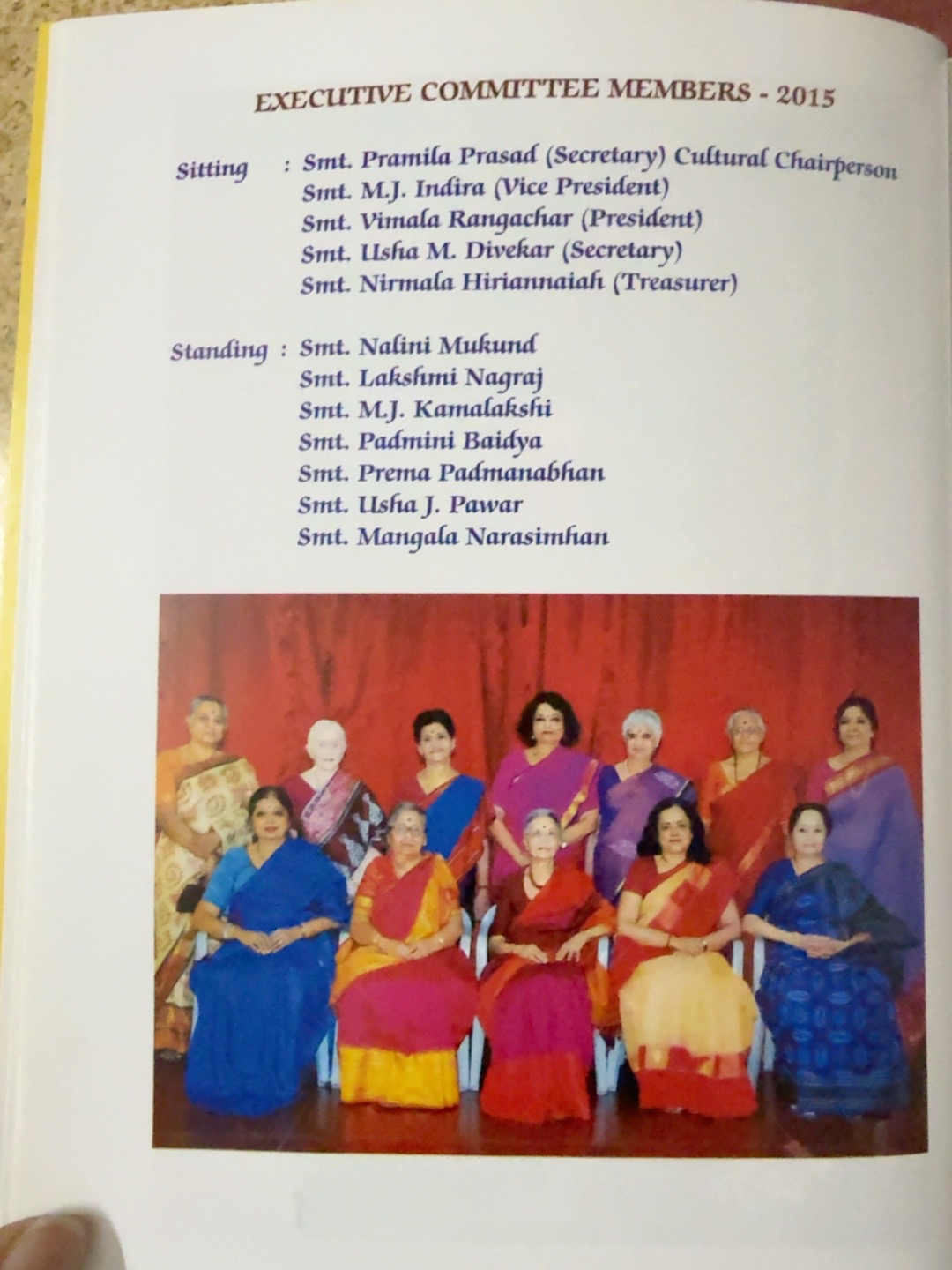 Executive Committee — 2015 · Historical committee